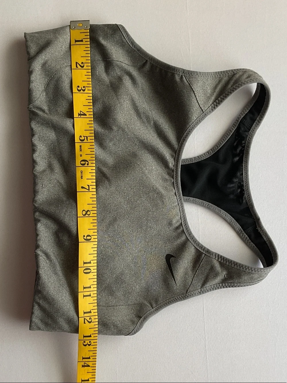 Nike Grey Dri-Fit Sports Bra w/black mesh racer back